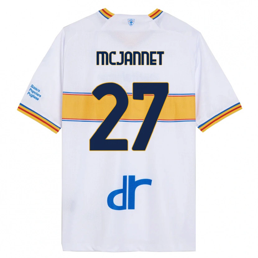 Danxen Homme Maillot Ed Mcjannet #27 Blanc Jaune Tenues Extérieur 2025/26 T-Shirt