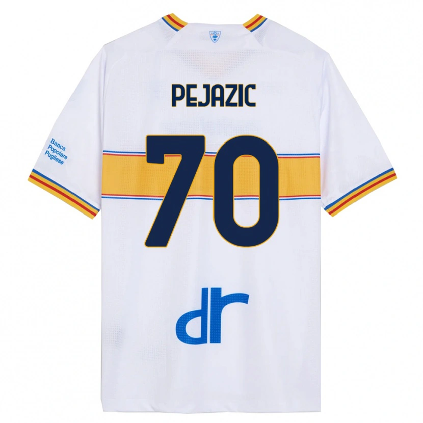 Danxen Homme Maillot Mario Pejazic #70 Blanc Jaune Tenues Extérieur 2025/26 T-Shirt