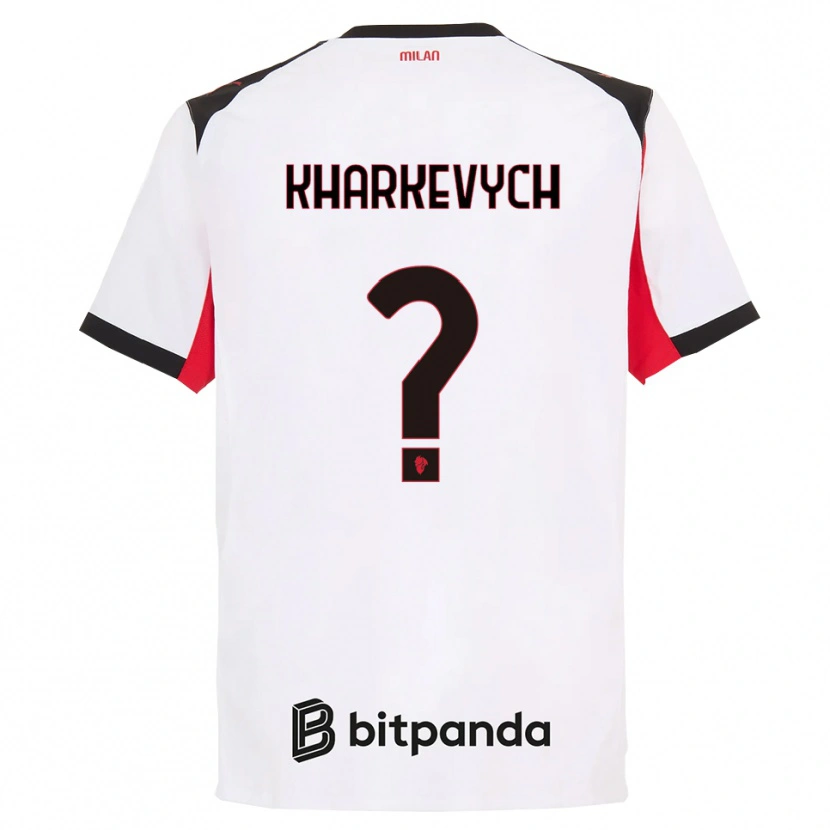 Danxen Homme Maillot Yaroslav Kharkevych #0 Blanc Noir Tenues Extérieur 2025/26 T-Shirt