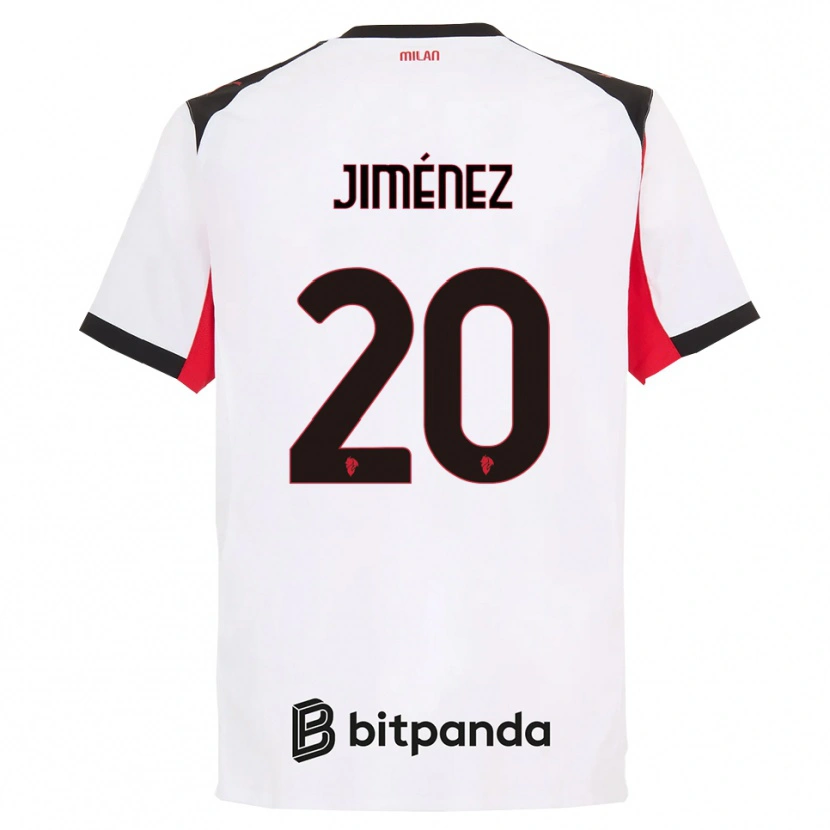 Danxen Homme Maillot Álex Jiménez #20 Blanc Noir Tenues Extérieur 2025/26 T-Shirt