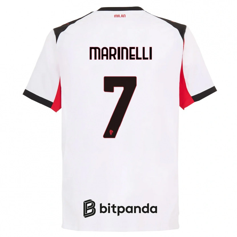 Danxen Homme Maillot Gloria Marinelli #7 Blanc Noir Tenues Extérieur 2025/26 T-Shirt