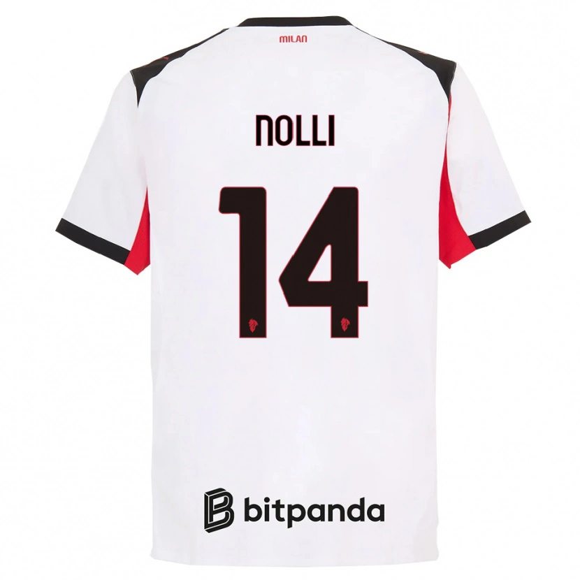 Danxen Homme Maillot Luca Nolli #14 Blanc Noir Tenues Extérieur 2025/26 T-Shirt