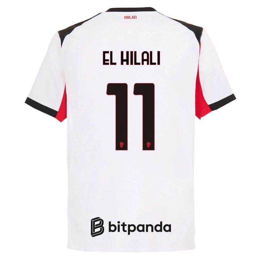 Danxen Homme Maillot Youns El Hilali #11 Blanc Noir Tenues Extérieur 2025/26 T-Shirt