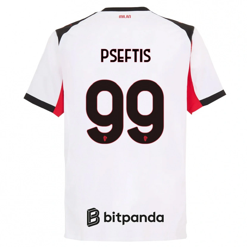 Danxen Homme Maillot Fotios Pseftis #99 Blanc Noir Tenues Extérieur 2025/26 T-Shirt