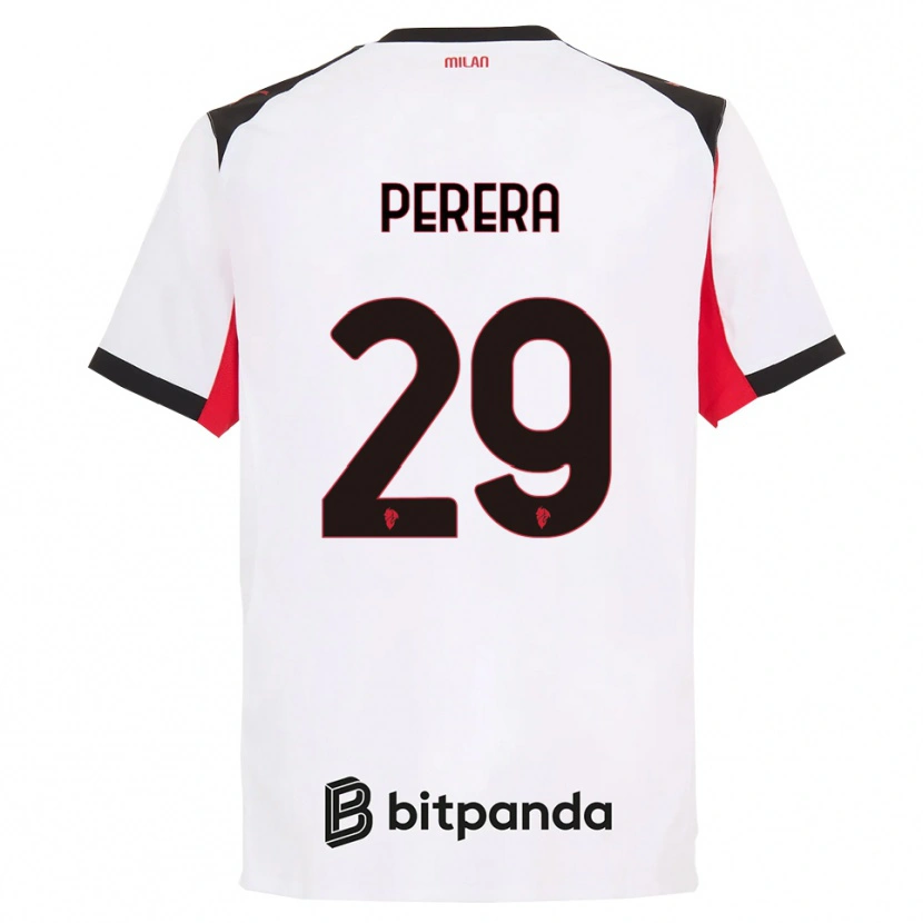 Danxen Homme Maillot Nirash Perera #29 Blanc Noir Tenues Extérieur 2025/26 T-Shirt