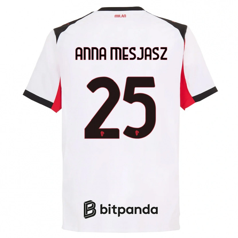 Danxen Homme Maillot Małgorzata Anna Mesjasz #25 Blanc Noir Tenues Extérieur 2025/26 T-Shirt
