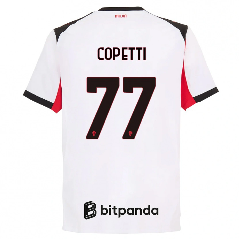 Danxen Homme Maillot Matilde Copetti #77 Blanc Noir Tenues Extérieur 2025/26 T-Shirt