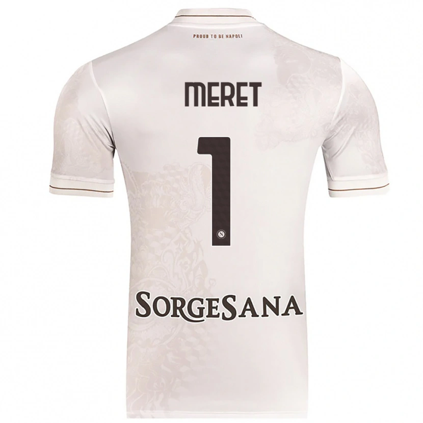 Danxen Homme Maillot Alex Meret #1 Champagne Marron Tenues Extérieur 2025/26 T-Shirt