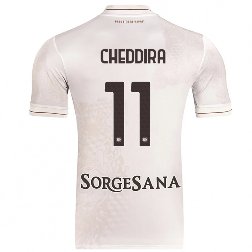 Danxen Homme Maillot Walid Cheddira #11 Champagne Marron Tenues Extérieur 2025/26 T-Shirt