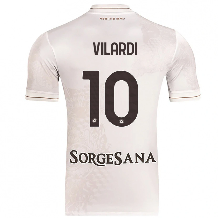 Danxen Homme Maillot Mario Vilardi #10 Champagne Marron Tenues Extérieur 2025/26 T-Shirt