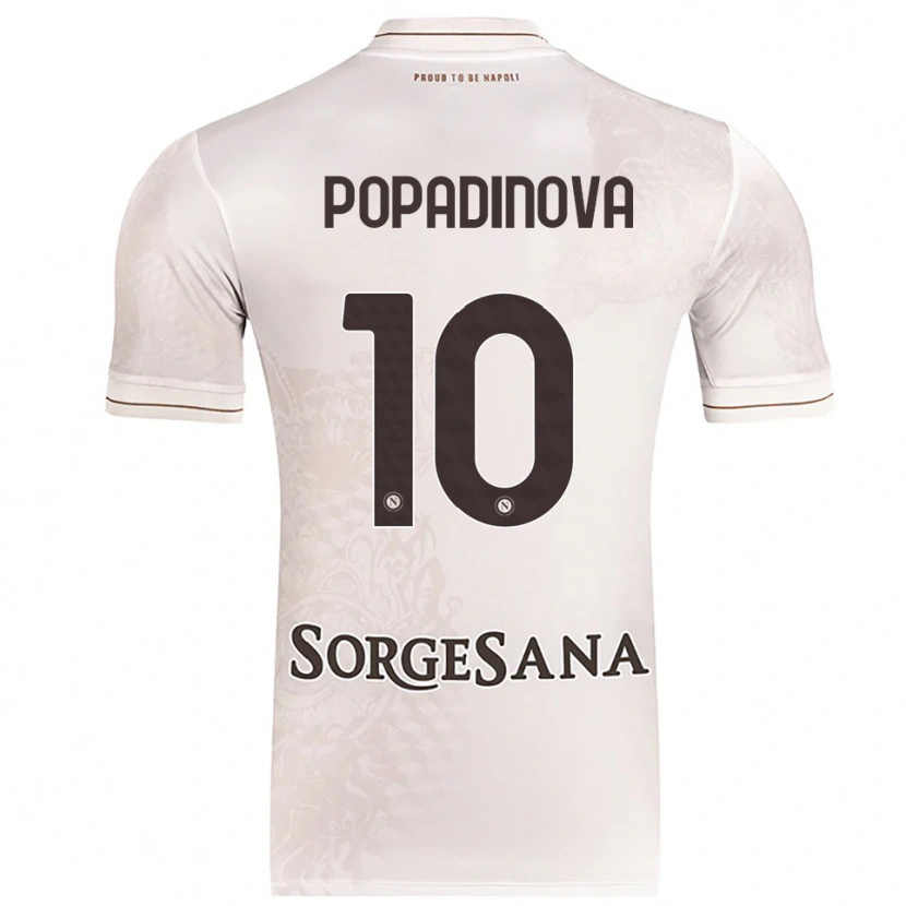 Danxen Homme Maillot Evdokiya Popadinova #10 Champagne Marron Tenues Extérieur 2025/26 T-Shirt