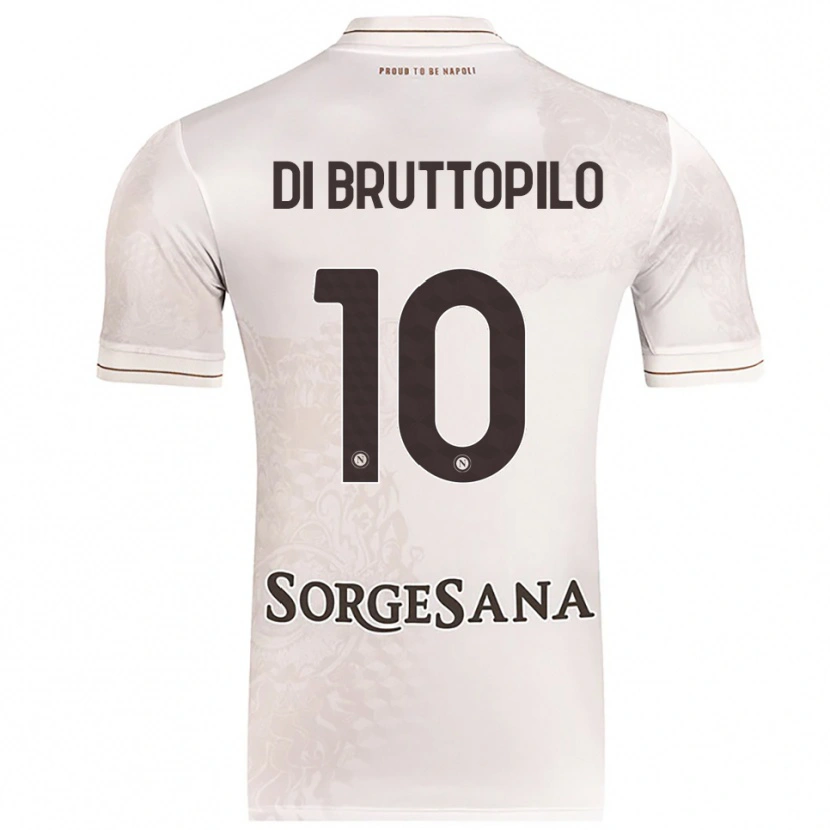 Danxen Homme Maillot Giuseppe Ambrosino Di Bruttopilo #10 Champagne Marron Tenues Extérieur 2025/26 T-Shirt