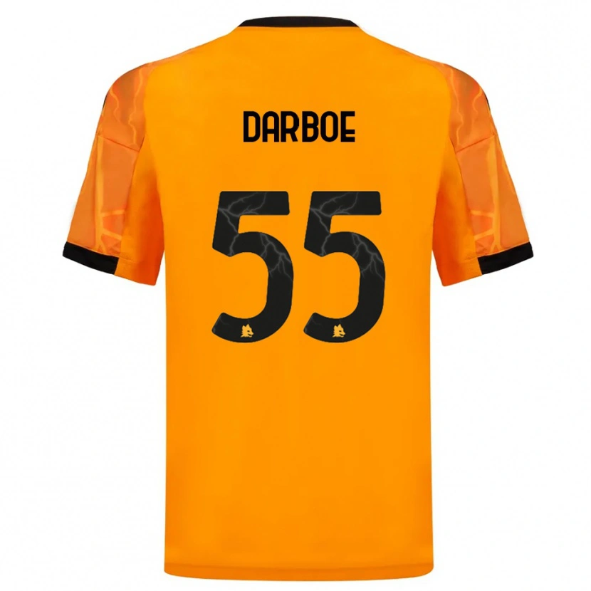 Danxen Homme Maillot Ebrima Darboe #55 Orange Noir Tenues Extérieur 2025/26 T-Shirt