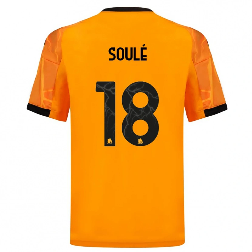 Danxen Homme Maillot Matías Soulé #18 Orange Noir Tenues Extérieur 2025/26 T-Shirt