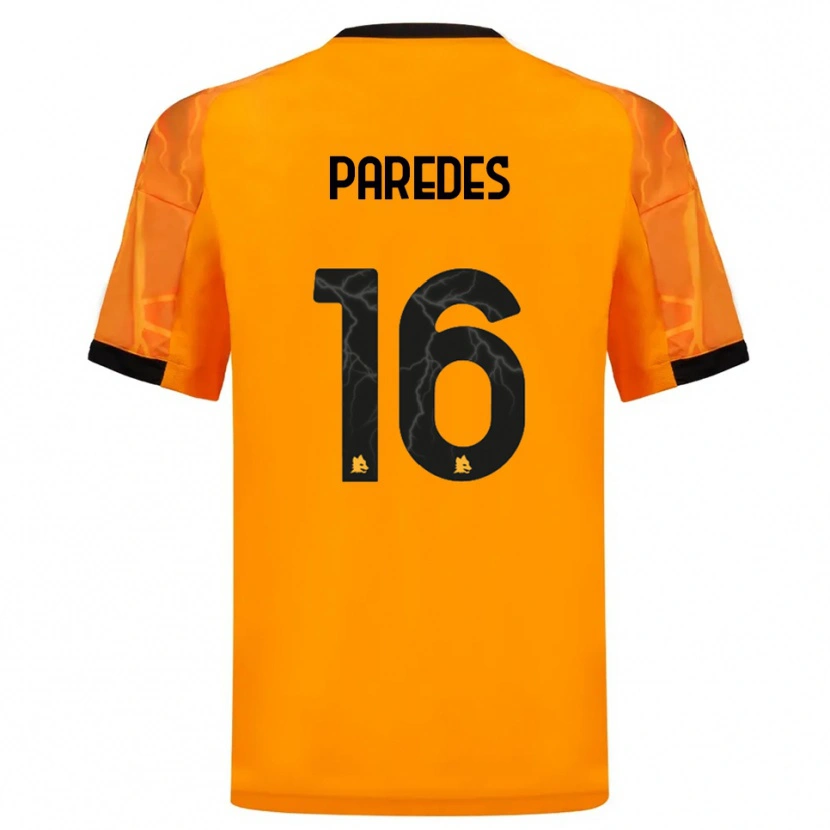 Danxen Homme Maillot Leandro Paredes #16 Orange Noir Tenues Extérieur 2025/26 T-Shirt