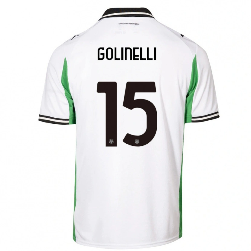 Danxen Homme Maillot Emanuele Golinelli #15 Blanc Vert Noir Tenues Extérieur 2025/26 T-Shirt