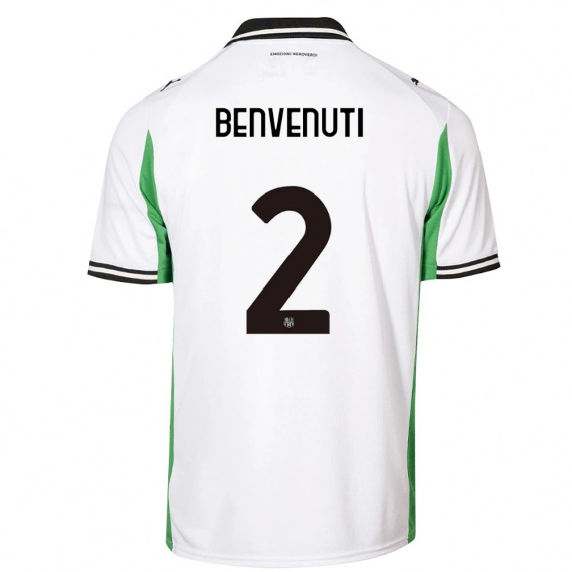 Danxen Homme Maillot Giacomo Benvenuti #2 Blanc Vert Noir Tenues Extérieur 2025/26 T-Shirt