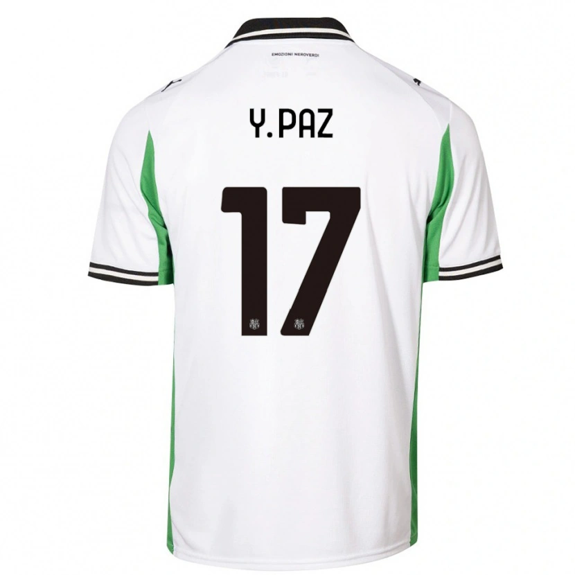 Danxen Homme Maillot Yeferson Paz #17 Blanc Vert Noir Tenues Extérieur 2025/26 T-Shirt