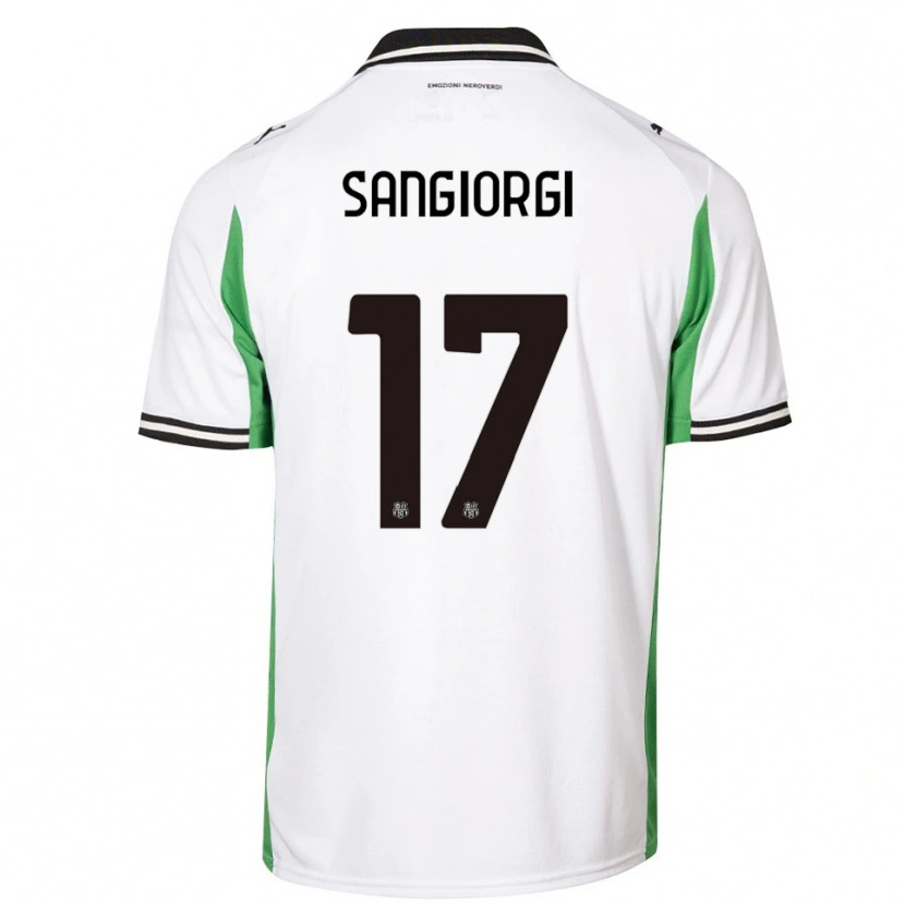 Danxen Homme Maillot Federico Sangiorgi #17 Blanc Vert Noir Tenues Extérieur 2025/26 T-Shirt