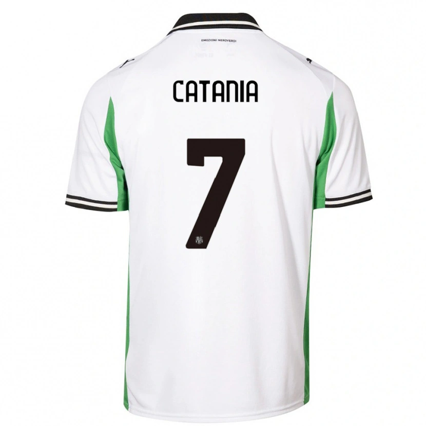 Danxen Homme Maillot Nicolò Catania #7 Blanc Vert Noir Tenues Extérieur 2025/26 T-Shirt