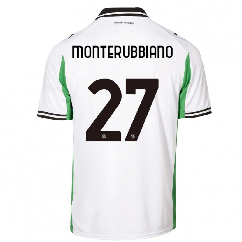 Danxen Homme Maillot Valeria Monterubbiano #27 Blanc Vert Noir Tenues Extérieur 2025/26 T-Shirt