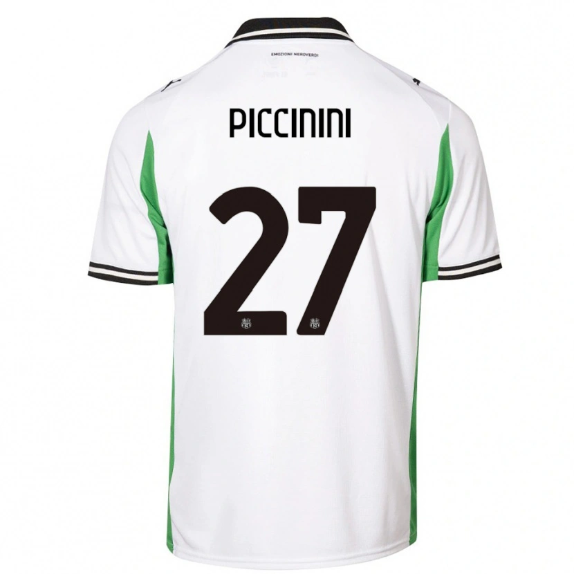 Danxen Homme Maillot Stefano Piccinini #27 Blanc Vert Noir Tenues Extérieur 2025/26 T-Shirt
