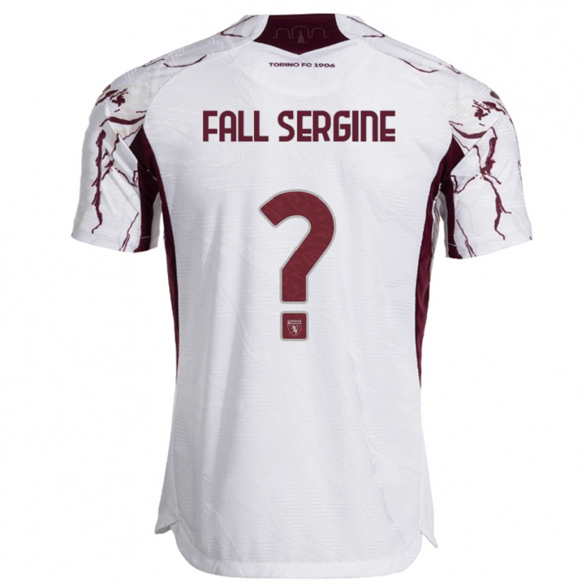 Danxen Homme Maillot Fallou Fall Sergine #0 Blanc Bourgogne Tenues Extérieur 2025/26 T-Shirt
