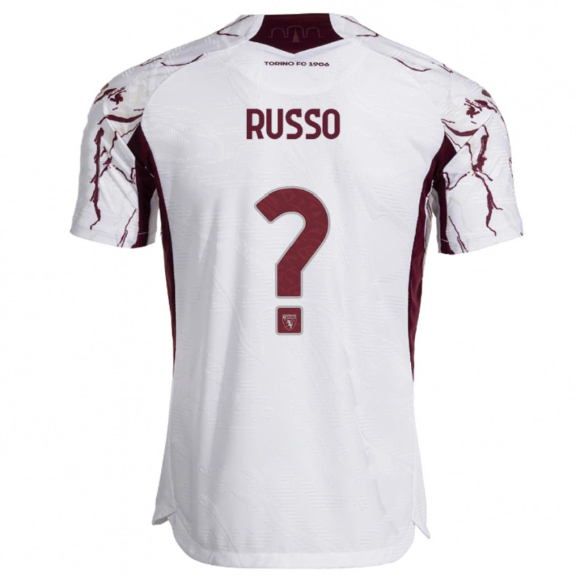 Danxen Homme Maillot Lorenzo Russo #0 Blanc Bourgogne Tenues Extérieur 2025/26 T-Shirt