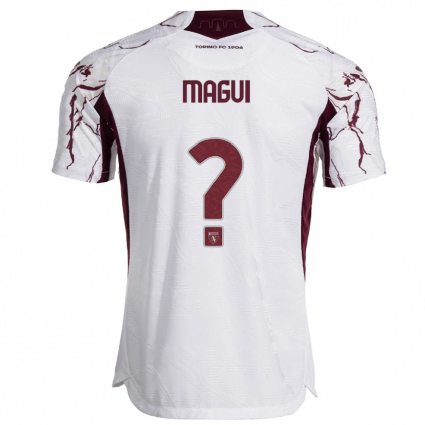 Danxen Homme Maillot Balder Magui #0 Blanc Bourgogne Tenues Extérieur 2025/26 T-Shirt