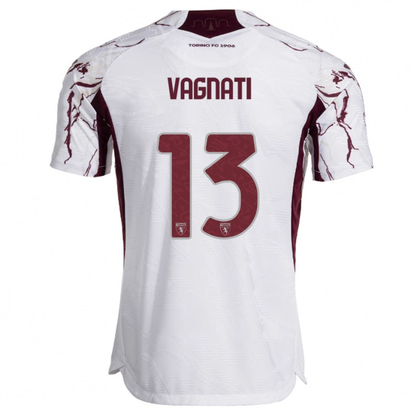 Danxen Homme Maillot Manuel Vagnati #13 Blanc Bourgogne Tenues Extérieur 2025/26 T-Shirt