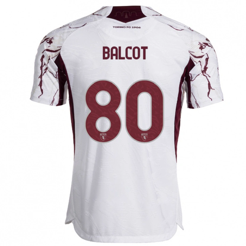 Danxen Homme Maillot Côme Bianay Balcot #80 Blanc Bourgogne Tenues Extérieur 2025/26 T-Shirt