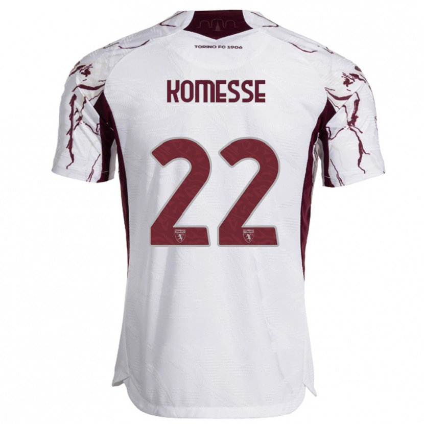Danxen Homme Maillot Josias Sabone #22 Blanc Bourgogne Tenues Extérieur 2025/26 T-Shirt