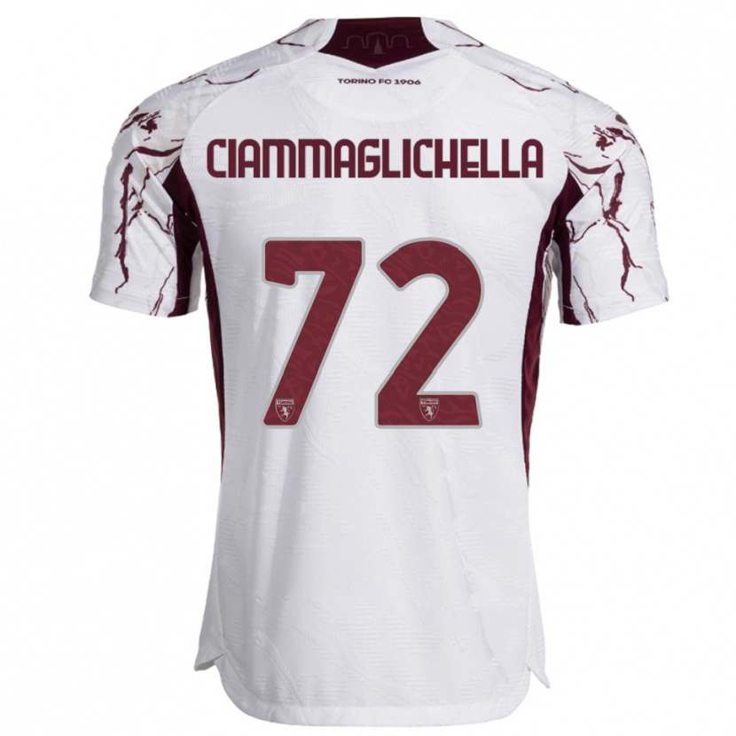 Danxen Homme Maillot Aaron Ciammaglichella #72 Blanc Bourgogne Tenues Extérieur 2025/26 T-Shirt
