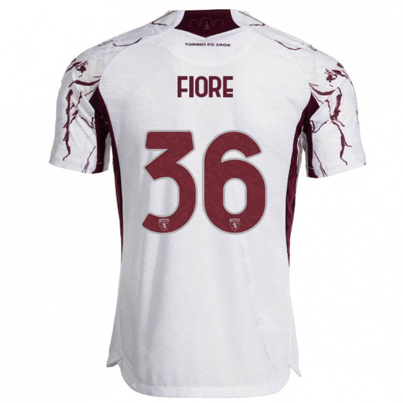 Danxen Homme Maillot Jean Fiore #36 Blanc Bourgogne Tenues Extérieur 2025/26 T-Shirt