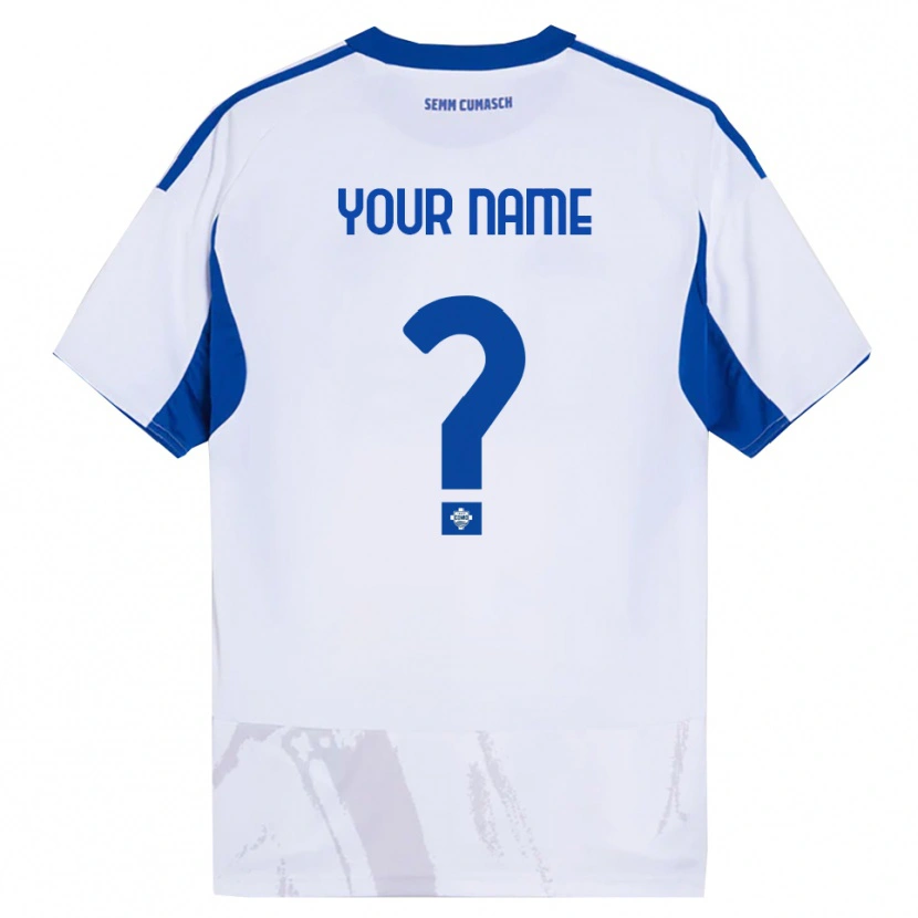 Danxen Homme Maillot Votre Nom #0 Blanc Bleu Tenues Extérieur 2025/26 T-Shirt