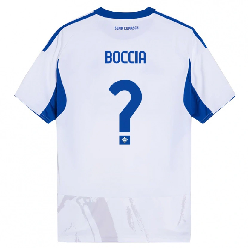Danxen Homme Maillot Thomas Boccia #0 Blanc Bleu Tenues Extérieur 2025/26 T-Shirt