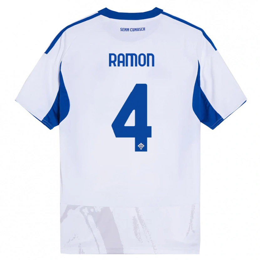 Danxen Homme Maillot Jacobo Ramón #4 Blanc Bleu Tenues Extérieur 2025/26 T-Shirt