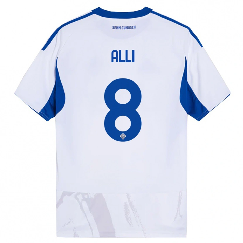 Danxen Homme Maillot Dele Alli #8 Blanc Bleu Tenues Extérieur 2025/26 T-Shirt
