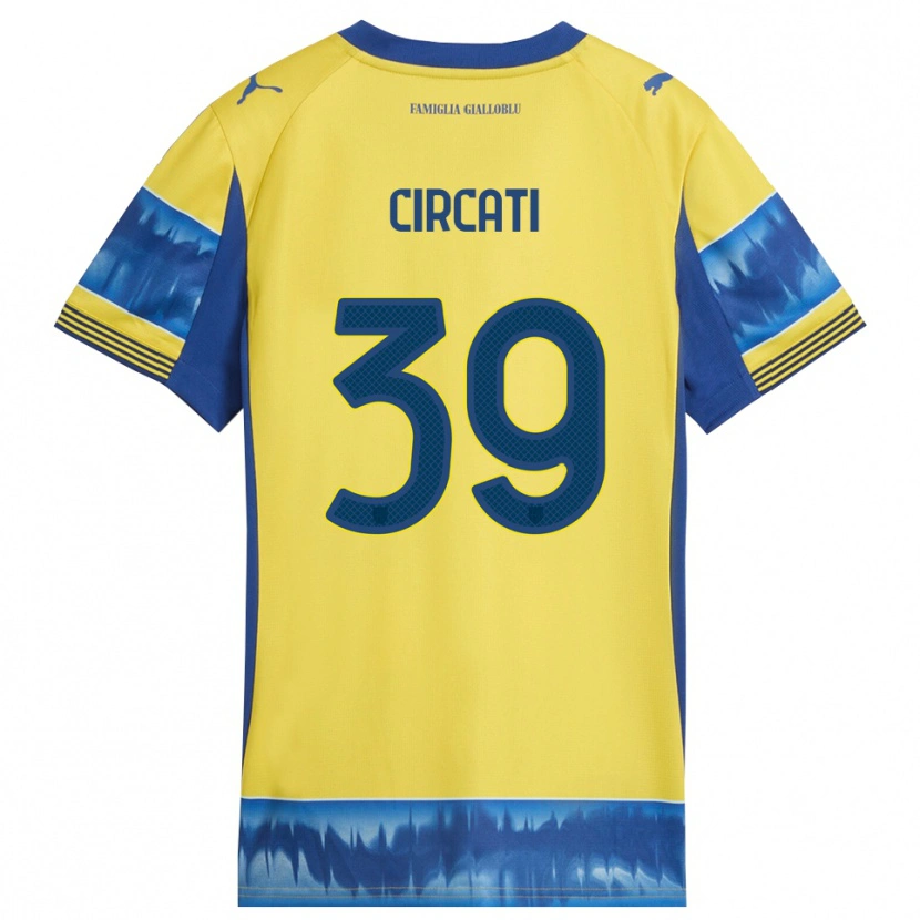 Danxen Homme Maillot Alessandro Circati #39 Jaune Bleu Tenues Extérieur 2025/26 T-Shirt