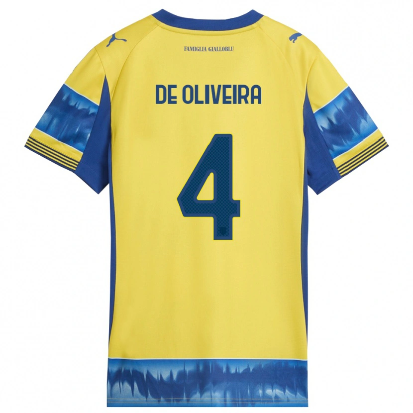 Danxen Homme Maillot Luca De Oliveira #4 Jaune Bleu Tenues Extérieur 2025/26 T-Shirt