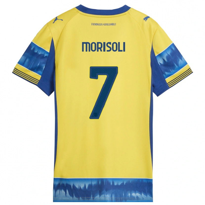 Danxen Homme Maillot Gabriel Morisoli #7 Jaune Bleu Tenues Extérieur 2025/26 T-Shirt