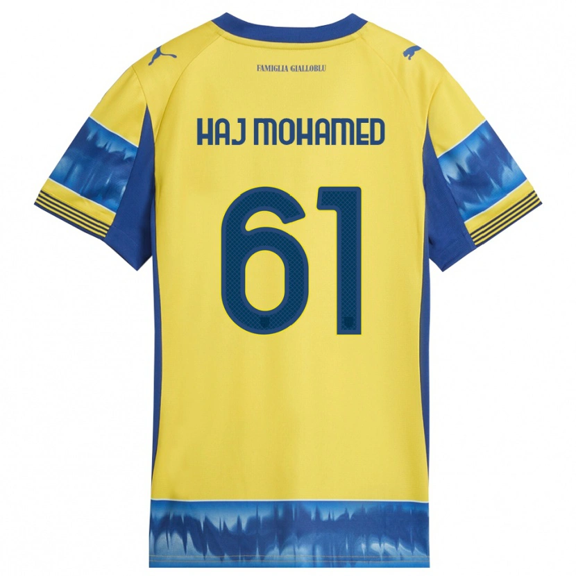Danxen Homme Maillot Anas Haj Mohamed #61 Jaune Bleu Tenues Extérieur 2025/26 T-Shirt