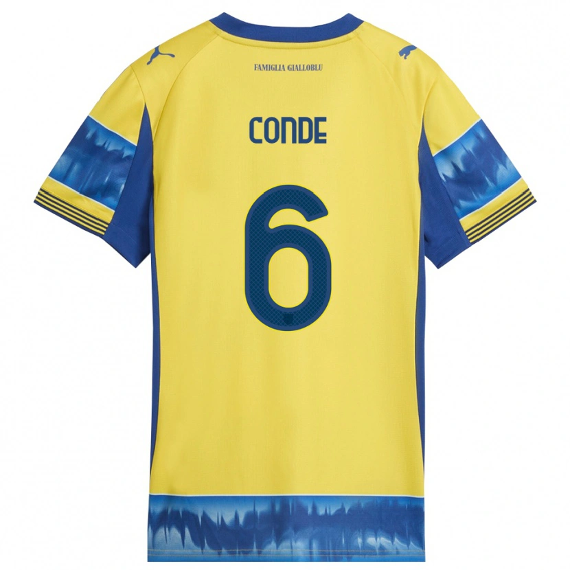 Danxen Homme Maillot Bernardo Conde #6 Jaune Bleu Tenues Extérieur 2025/26 T-Shirt