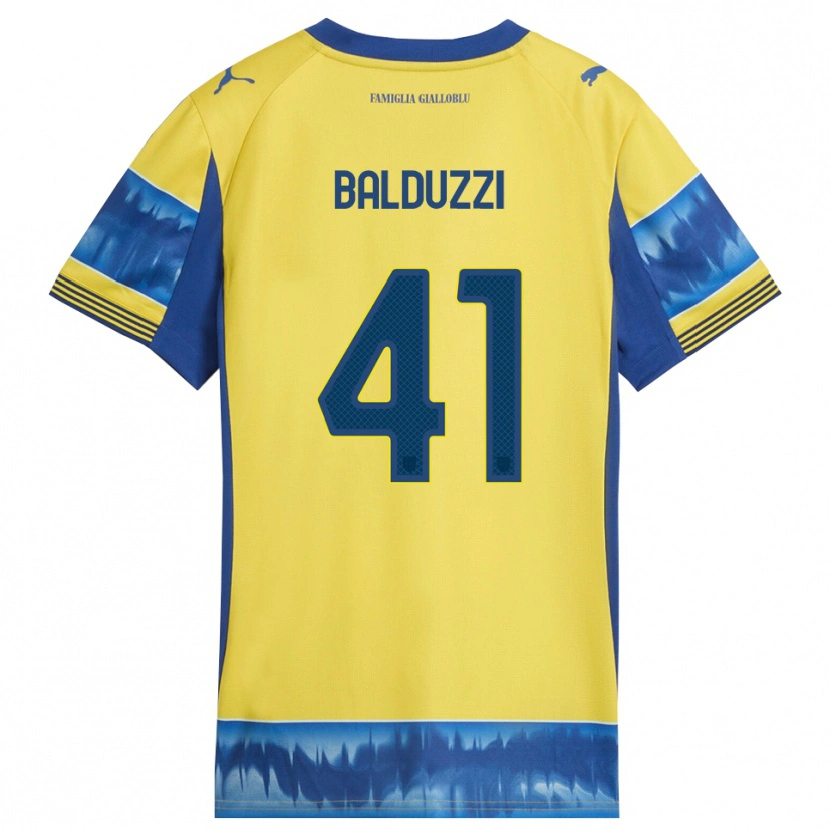 Danxen Homme Maillot Davide Balduzzi #41 Jaune Bleu Tenues Extérieur 2025/26 T-Shirt