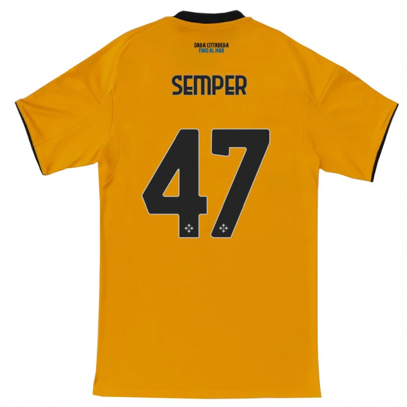 Danxen Homme Maillot Adrian Semper #47 Orange Bleu Tenues Extérieur 2025/26 T-Shirt