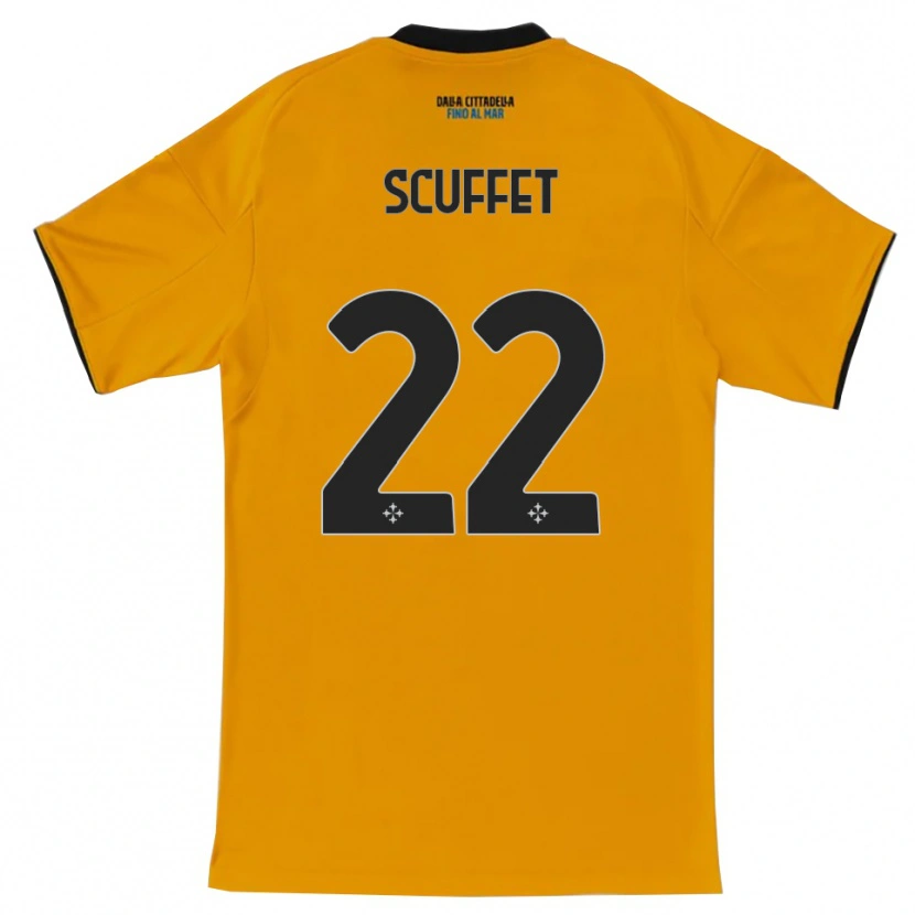 Danxen Homme Maillot Simone Scuffet #22 Orange Bleu Tenues Extérieur 2025/26 T-Shirt