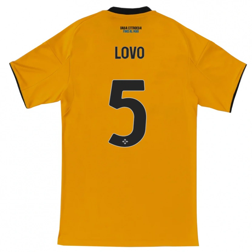 Danxen Homme Maillot Pietro Lovo #5 Orange Bleu Tenues Extérieur 2025/26 T-Shirt