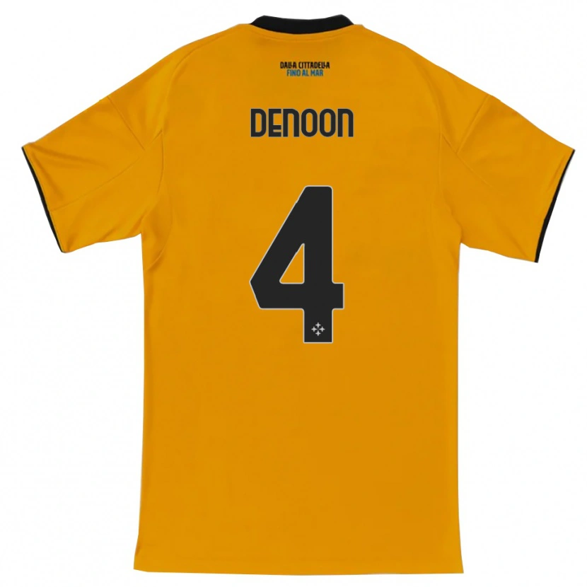 Danxen Homme Maillot Daniel Denoon #4 Orange Bleu Tenues Extérieur 2025/26 T-Shirt