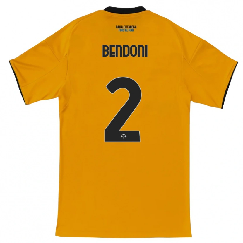 Danxen Homme Maillot Marco Bendoni #2 Orange Bleu Tenues Extérieur 2025/26 T-Shirt