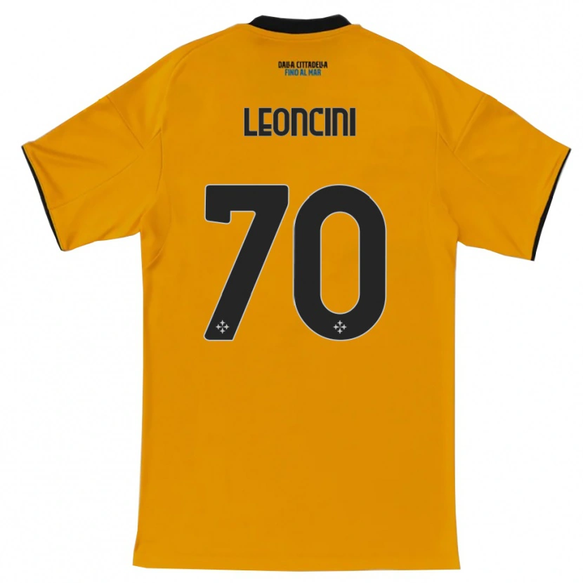 Danxen Homme Maillot Mattia Leoncini #70 Orange Bleu Tenues Extérieur 2025/26 T-Shirt